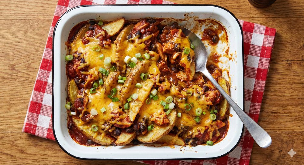 BBQ Chicken with Black Bean Wedges