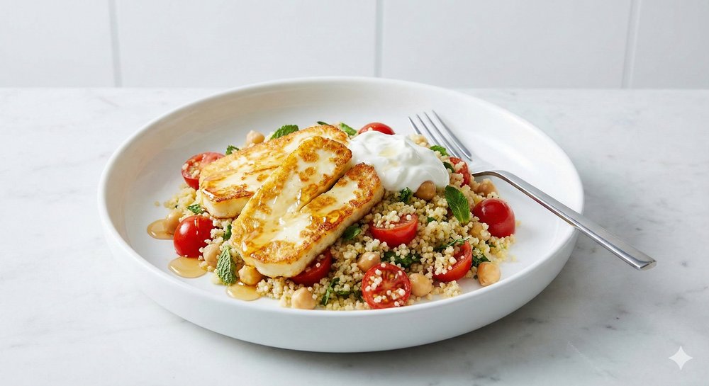 Honey Halloumi on Couscous