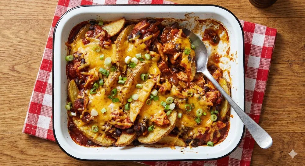 BBQ Chicken with Black Bean Wedges
